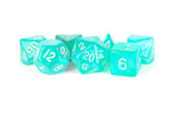 16mm Acrylic Poly Dice set Stardust: Turquoise